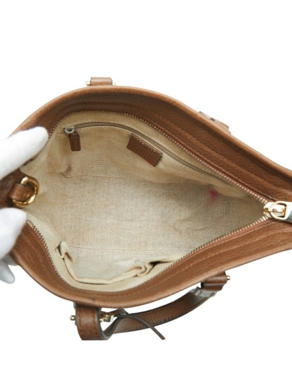 Gucci GG Canvas 2-Way Shoulder Bag Brown Beige Leather - Picture 9 of 10